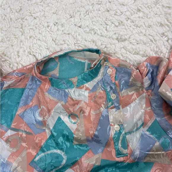 Vintage Long Sleeve Colorful Abstract Pattern Dress - Picture 2 of 5